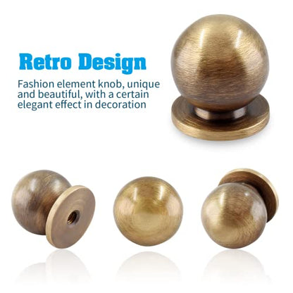 Jiozermi 4 Pack Mini Round Solid Brass Knobs, 3/4 Inch, Bronze - color: Bronze, size: 3/4 Inch(18.8mm)