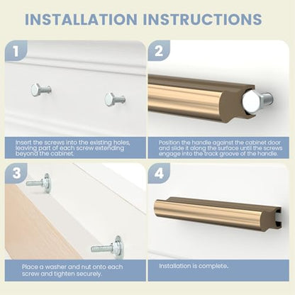 Peaha 10 Pack Adjustable Champagne Bronze Pulls Overall Length 8-13/16" - color: Champagne Bronze, size: 2"-8.8"(50mm-224mm)