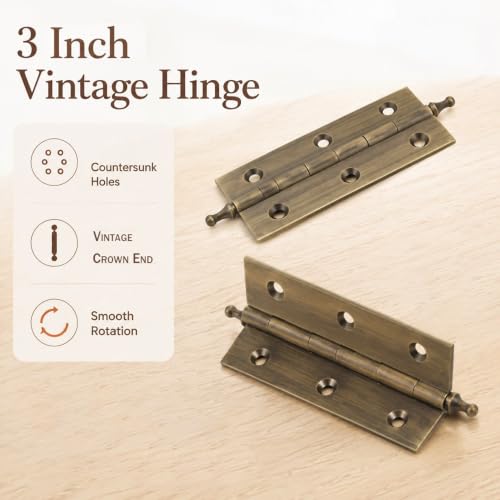 3 Inch Folding Butt Hinges, Brushed Bronze, 2Pcs - color: Brushed Bronze, size: 3 Inches