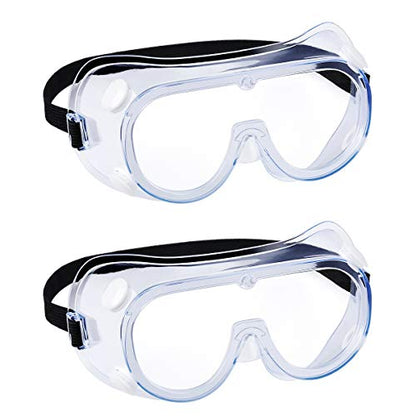 Safety Goggles Over Glasses, Anti Fog Protective Eyewear for Lab - color: White 1 Pack