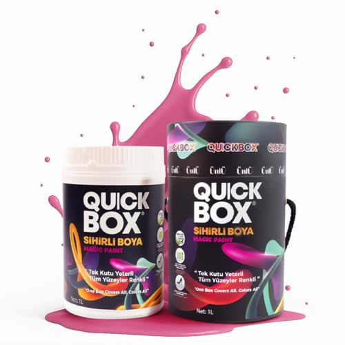 QUICKBOX® Cabinet Paint for Kitchen Cabinets & Furniture, Paint and Primer in One, No Sanding Required, Water-Based, Silk Matte Finish, Low VOC, 33.8 Fl Oz (1 Liter) (Mauve Pink) - color: Mauve Pink