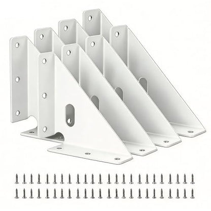 8 Pcs Heavy Duty Gusset Joints, Trapezi Corner Code (White) - color: 8 Pcs Gusset Joints (White)