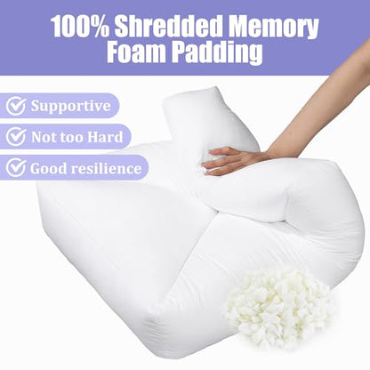 HOMBYS Shredded Foam Couch Back Cushions Replacement, Stuffing Fill Removable Sofa Back Waist Cushions, Lumbar Support Pillow 1 Pack, Supportive & Durable(31.4"x18"x5") - size: 31.4"x18"x5"