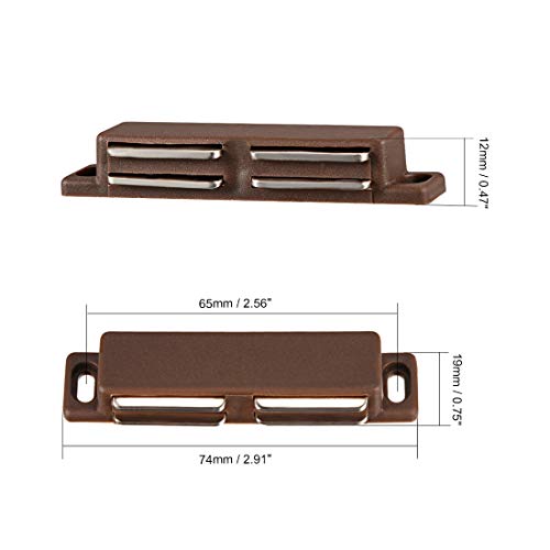uxcell Double Magnetic Catch Latch In Closures PP Brown for Cabinet Door Shutter