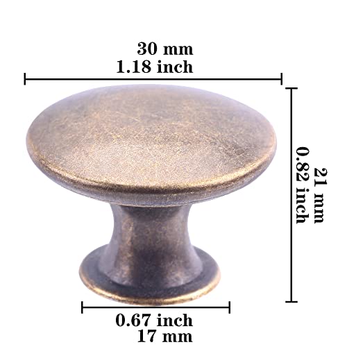 20 Pack Breen Bronze Kitchen Cabinet Knobs Round Drawer Pulls - color: Antique Bronze
