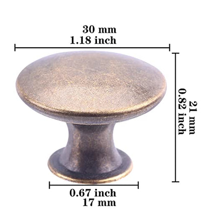 20 Pack Breen Bronze Kitchen Cabinet Knobs Round Drawer Pulls - color: Antique Bronze