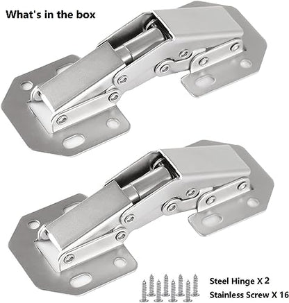 2-Pack Hidden Hinges for Cabinet Doors Frameless, Concealed Cabinet Hinges, 90 Degree Surface Mount Hinges - size: 2 Pack