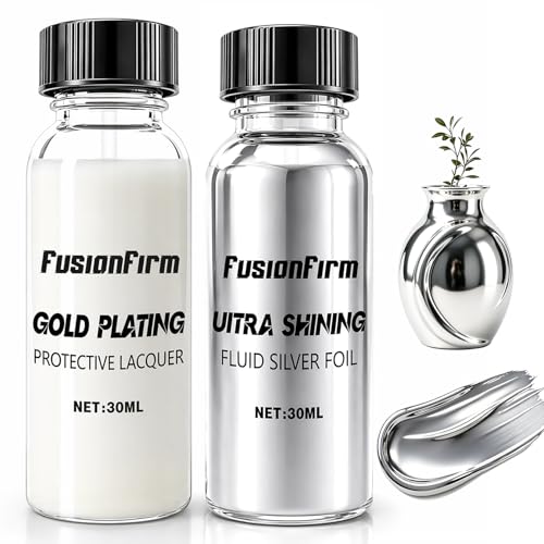 Liquid Leaf Paint - Alcohol-Based Airbrush Paint - High Gloss Finish Silver 1 Fl Oz - color: Silver, size: 1 Fl Oz (Pack of 1)