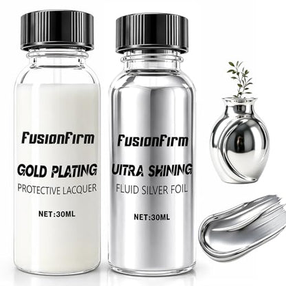 Liquid Leaf Paint - Alcohol-Based Airbrush Paint - High Gloss Finish Silver 1 Fl Oz - color: Silver, size: 1 Fl Oz (Pack of 1)