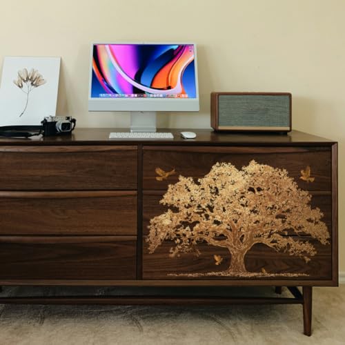 Peacoblue Gold Foil Tree Rub On Transfers for Furniture Craft 6"x12" - style: Gold Foil Tree