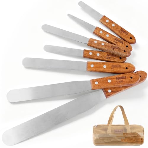 7-Piece Caulking Spatula Set with Pear Wood Handle, Caulk Finishing Tool - size: 7PCS