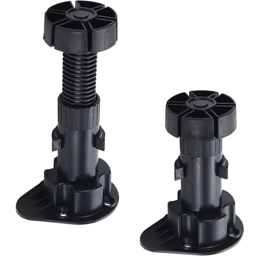 Adjustable Cabinet Levelers, 3.9-5 Inch, Black, 4Pcs - size: 3.92-5 Inch