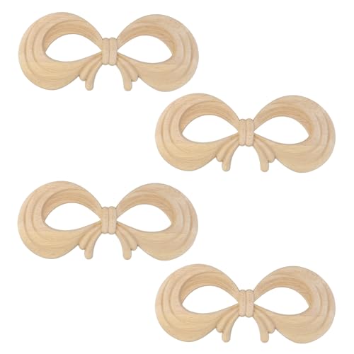 Antrader 4Pcs Unpainted Wood Carved Appliques for Home Decoration,Style 6 - style: Style 6