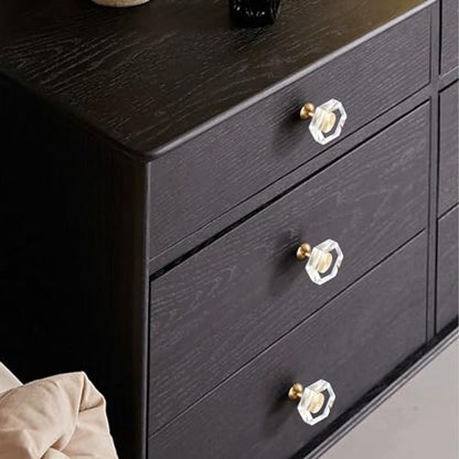 Guank 2-Pack Brass Base Crystal Drawer Knobs,Glass Crystal Gold Cabinet Knobs,1-5/16-Inch Hexagon,Kitchen Hardware Pulls, Modern Bathroom Hardware knob - color: hexagonal-1.2inch, size: 2 Pack