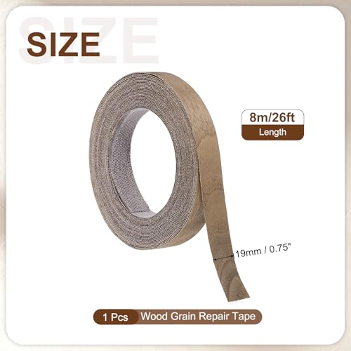 uxcell 0.75" x26 ft Wood Grain Repair Tape, Pre-Glued Iron on, Black Walnut - color: Black Walnut, size: 0.75" x 26 ft