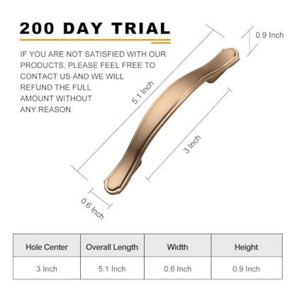 Asidrama 30 Pack 3 Inch(76mm) Champagne Bronze Cabinet Pulls Heavy-Duty Solid Kitchen Cabinet Handles Champagne Gold Drawer Hardware for Bathrooms Cabinets - color: Champagne Bronze, size: 3" Hole Center, style: Curved-30 Pack