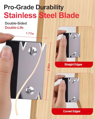 2PCS Edge Banding Trimmer, 3-in-1 Edge Banding Cutter with Sharp Stainless Steel Blades and Grip, Hand Planes Woodworking Trimmer Tools for Wood Veneer DIY PVC ABS on Straight Curved Chamfered Edges