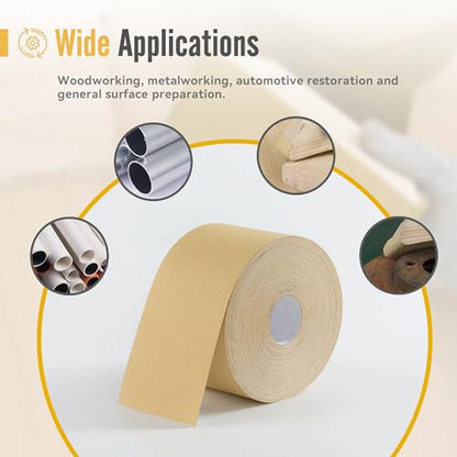400 Grit Sandpaper Roll 20 Yard x 2-3/4” Wide PSA Longboard Sandpaper with Adhesive Backing Sand Paper for Woodworking,Automotive,Sanding Blocks - style: 400Grit
