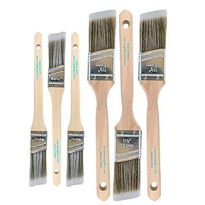 Vermeer Angled Paint Brushes, Assorted Paint Brush Set for Trim, 6 Pc