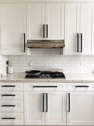 10 Pack Matte Black Knurled Cabinet Pulls 3.75 Inch(96mm) Kitchen Cabinet Handles Cabinet Hardware Drawer Pulls - color: Matte Black, size: 3.75" Hole Center