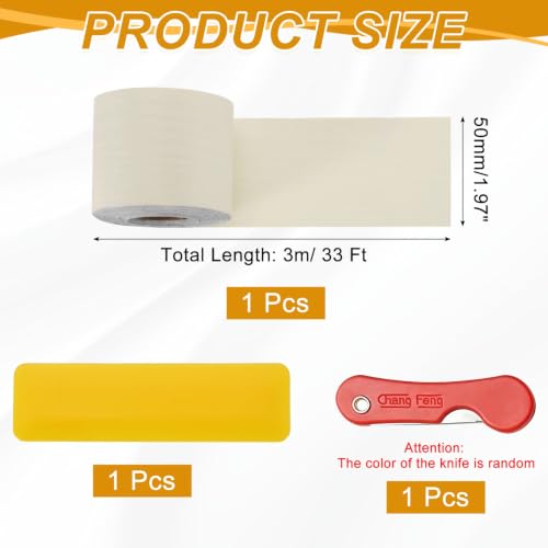 uxcell Wood Grain Repair Tape,2" x33ft Grain Repair Patch,Cream Wood - color: Cream Wood, size: 2 Inch x 33 ft