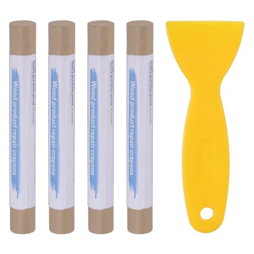 PATIKIL 4Pcs Wood Furniture Repair Markers with Scraper, Beige Grey Oak - color: Beige Grey Oak