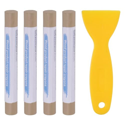 PATIKIL 4Pcs Wood Furniture Repair Markers with Scraper, Beige Grey Oak - color: Beige Grey Oak