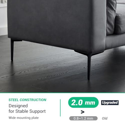 Black Furniture Legs 4 Inch, Metal Legs for Furniture Set of 4 - size: 4 Inch | 10cm
