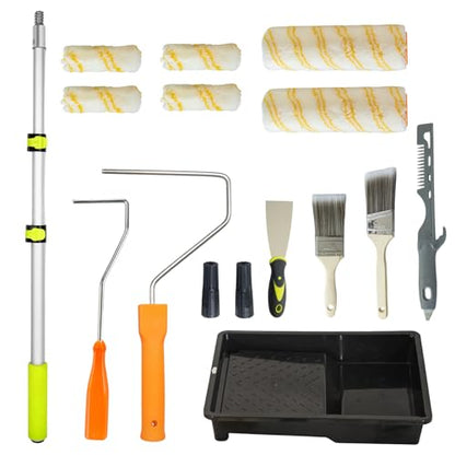 Paint Roller Kit with Extension Pole, 2 to 4FT