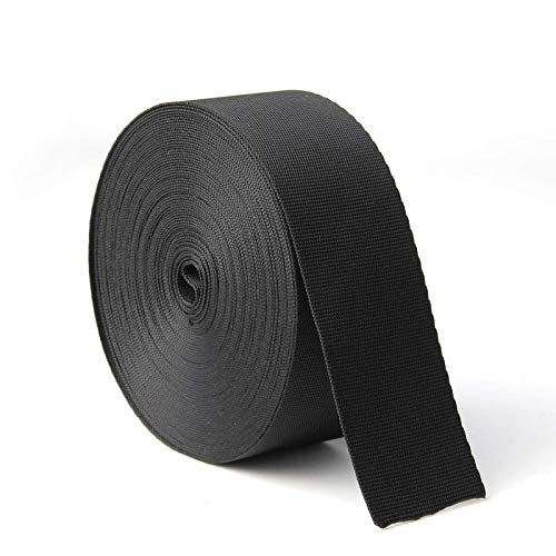 JIAKAI 1.5 Inch Wide 10 Yards Nylon Webbing Strap，Polypropylene Straps for Bags, Hammocks, Outdoor Climbing and DIY Making Luggage Strap, Pet Collar, Backpack Repairing（Black） - size: 1.5Inch