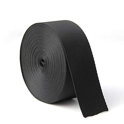 JIAKAI 1.5 Inch Wide 10 Yards Nylon Webbing Strap，Polypropylene Straps for Bags, Hammocks, Outdoor Climbing and DIY Making Luggage Strap, Pet Collar, Backpack Repairing（Black） - size: 1.5Inch