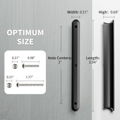 Cobbe 10 Pack Black Cabinet Handles 3 inch (76mm) Hole Centers - color: Black 10 Pack, size: 3" hole center spacing