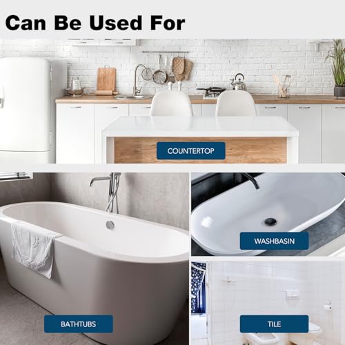 Tub and Tile Paint, 13.5 oz High-Gloss White Touch Up Paint for Bathtub - color: 13.5 Fl Oz (White)