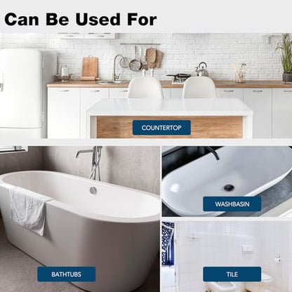 Tub and Tile Paint, 13.5 oz High-Gloss White Touch Up Paint for Bathtub - color: 13.5 Fl Oz (White)