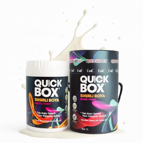 QUICKBOX® Cabinet Paint for Kitchen Cabinets & Furniture, Paint and Primer in One, No Sanding Required, Water-Based, Silk Matte Finish, Low VOC, 33.8 Fl Oz (1 Liter) (Sand Beige) - color: Sand Beige