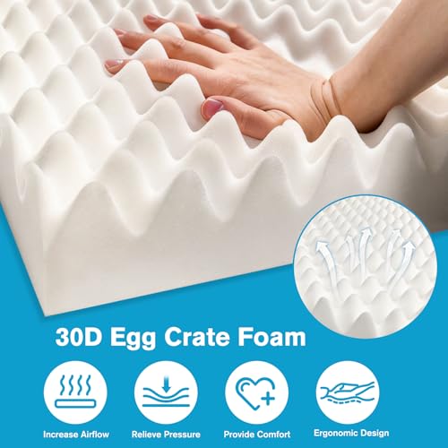 72 * 24 * 5 Inch Egg Crate Foam Padding Pressure-Relieving High-Density Upholstery Foam for Air Circulation Cuttable Cushion Pad for Sofa Chair Hospital - size: 72×24×5 IN