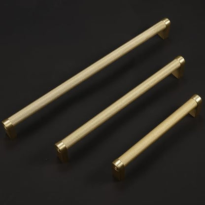 10 Pack 5Inch Kitchen Cabinet Handles Brushed Gold Knurled Cabinet Pulls Gold Drawer Pulls Kitchen Hardware - color: Brushed Gold, size: 5'' Hole Center(128mm)