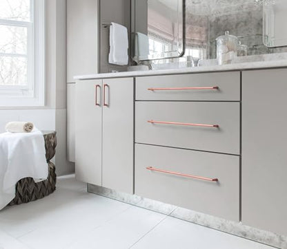 Goo-Ki Brushed Copper Cabinet Pulls with 5''Hole Centers, Modern Style Zinc Alloy Cabinet Handles for Dresser,Wardrobe,Cupboard- 24 Pack - color: Brushed Copper, size: 5'' Hole Centers