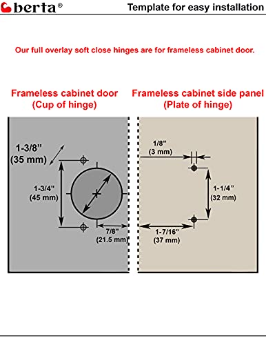 Berta 25-Pack Full Overlay Frameless Soft-Close European Hinges, 110° 3D Adjustable, Clip-On Concealed Kitchen Cabinet Door Hinges with Screws - Ideal for Modern Cabinets - size: 25 Pieces