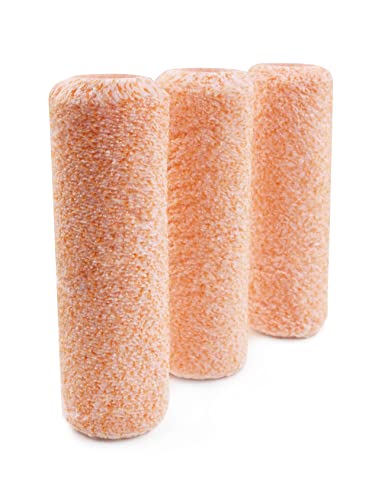 ROLLINGDOG 9 Inch Paint Roller Covers Microfiber Roller Sleeve - color: Orange Microfiber 3/8" Nap