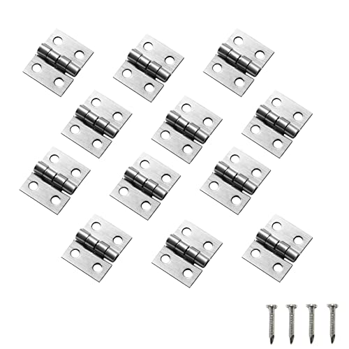 100Pcs Mini Brass Hinges 180° 10x8mm Hardware for Jewelry Box - color: Silver