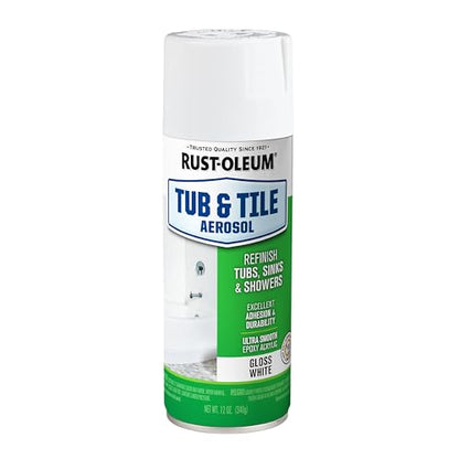 Rust-Oleum Tub & Tile White Spray Paint - color: White, size: 12 Ounce (Pack of 1)