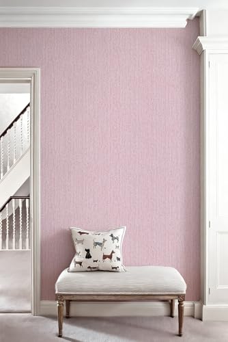 Pink Grasscloth Peel and Stick Wallpaper Fabric Paper 16in x 197in - color: Pink, size: 15.7" x 196.8"