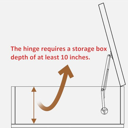2 Pack | 150N Gas Strut Spring Hinges for Heavy Lids to Keep Stay, Slow Down and Soft Close, Hydraulic Hinges for Toy Box Chest, Bench, Toolbox and Basement Floor Door.