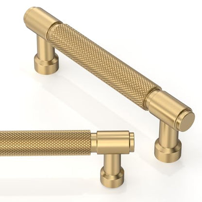 10 Pack Champagne Bronze Knurled Cabinet Pulls 3.75 Inch(96mm) Kitchen Cabinet Handles Cabinet Hardware Drawer Pulls - color: Champagne Bronze, size: 3.75" Hole Center