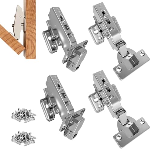 Negative Angle Cabinet Hinges Soft Close, 4-Pack Full Overlay Frameless - style: -30°
