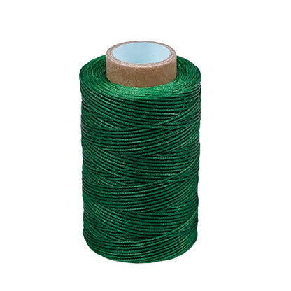 284Yards Waxed Thread for Leather, 0.8mm Waxed Linen Thread, Wax String - color: Grass Green
