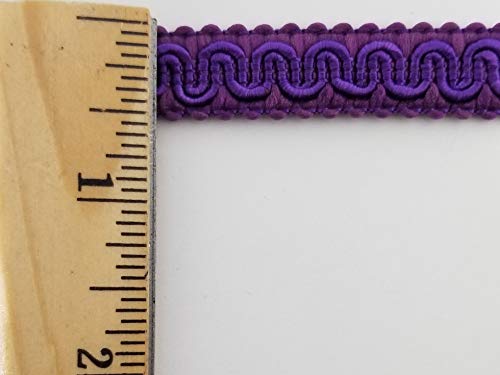 1/2" Scroll Braid Gimp w/Backing - 10 Continuous Yards - Many Color Options! (Purple) - color: Purple