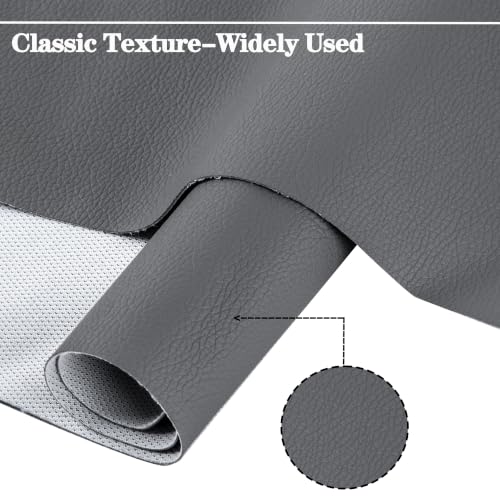 HGUAN Marine Vinyl Upholstery Faux Leather Sheets Fabric 54" X 72" Suitable for Furniture Sewing,Sofa Handmade DIY Projects (Grey, 2 Yard) - color: Grey, size: 2 YARD