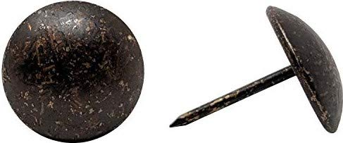 Premium Upholstery Tacks, 3/4-inch Diameter Nailhead Pins, Large Decorative Trim for Furniture (40, Dark Antique Brass) - color: Dark Antique Brass